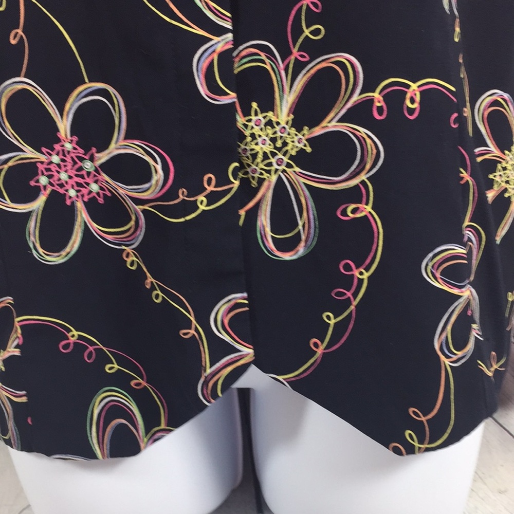 Sag Harbor Multi Colored Button Front Top Size 18 - image 3